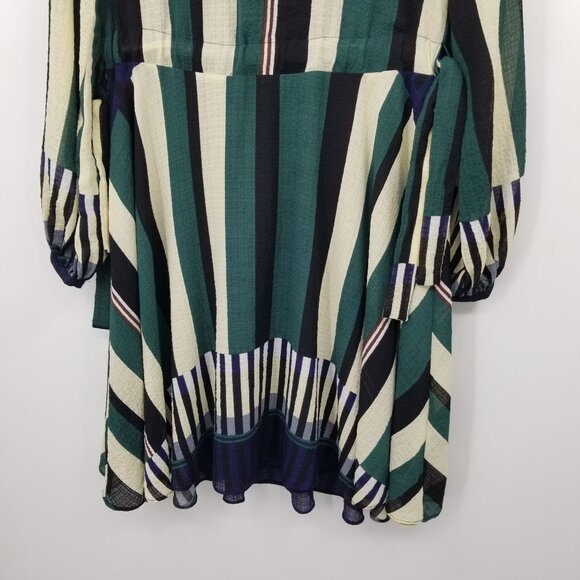 Anthropologie Sunday in Brooklyn Leger Striped Long Sleeved Dress XS Boho Artsy - Picture 6 of 11